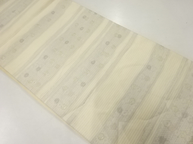 アンティーク　横段に花模様織出し袋帯（材料）